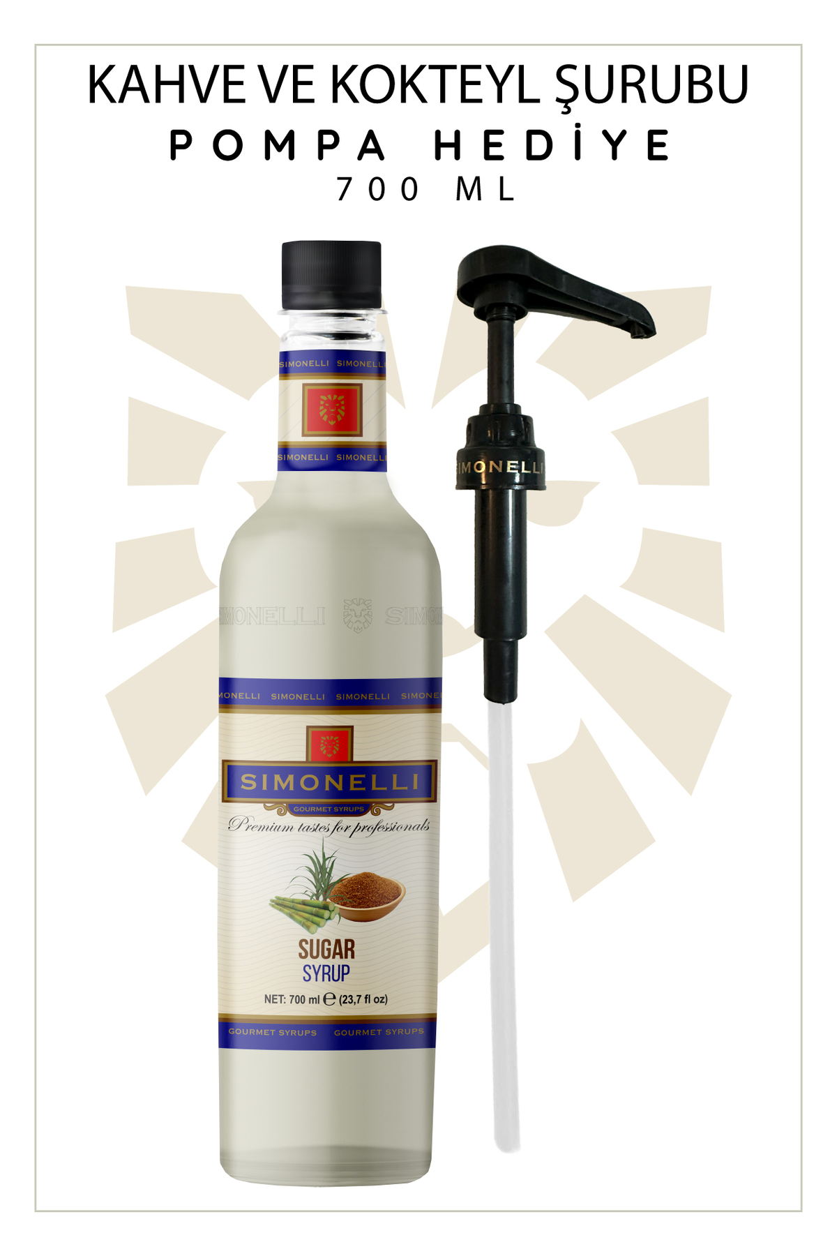 Simonelli Kahve Ve Kokteyl Şurubu Şeker Aromalı 700 ml Pompa Hediyeli - Görsel 2