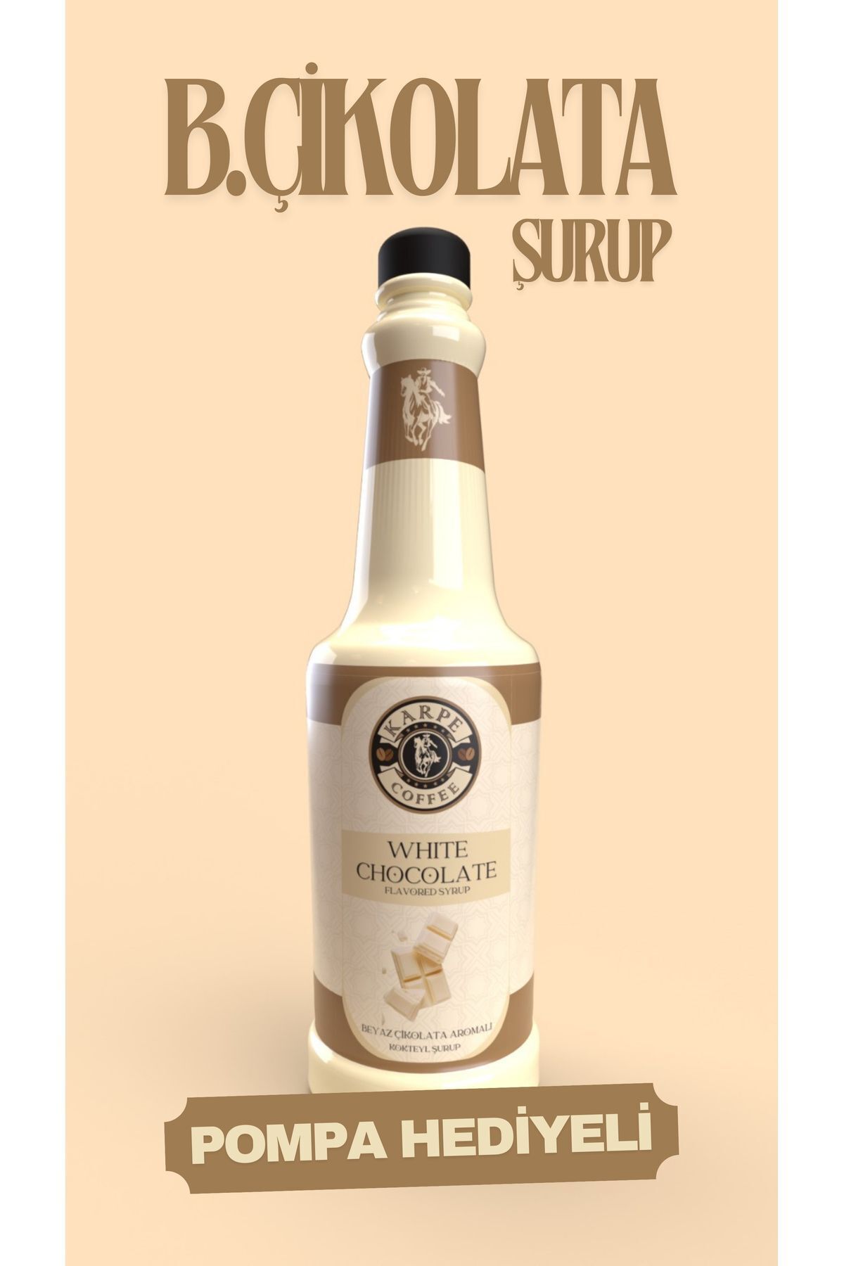 KARPE COFFEE BEYAZ ÇİKOLATA Kokteyl, Pasta Ve Kahve Şurubu Yüksek Aroma 750 Ml (WHITE CHOCOLATE COCKTAIL SYRUP)