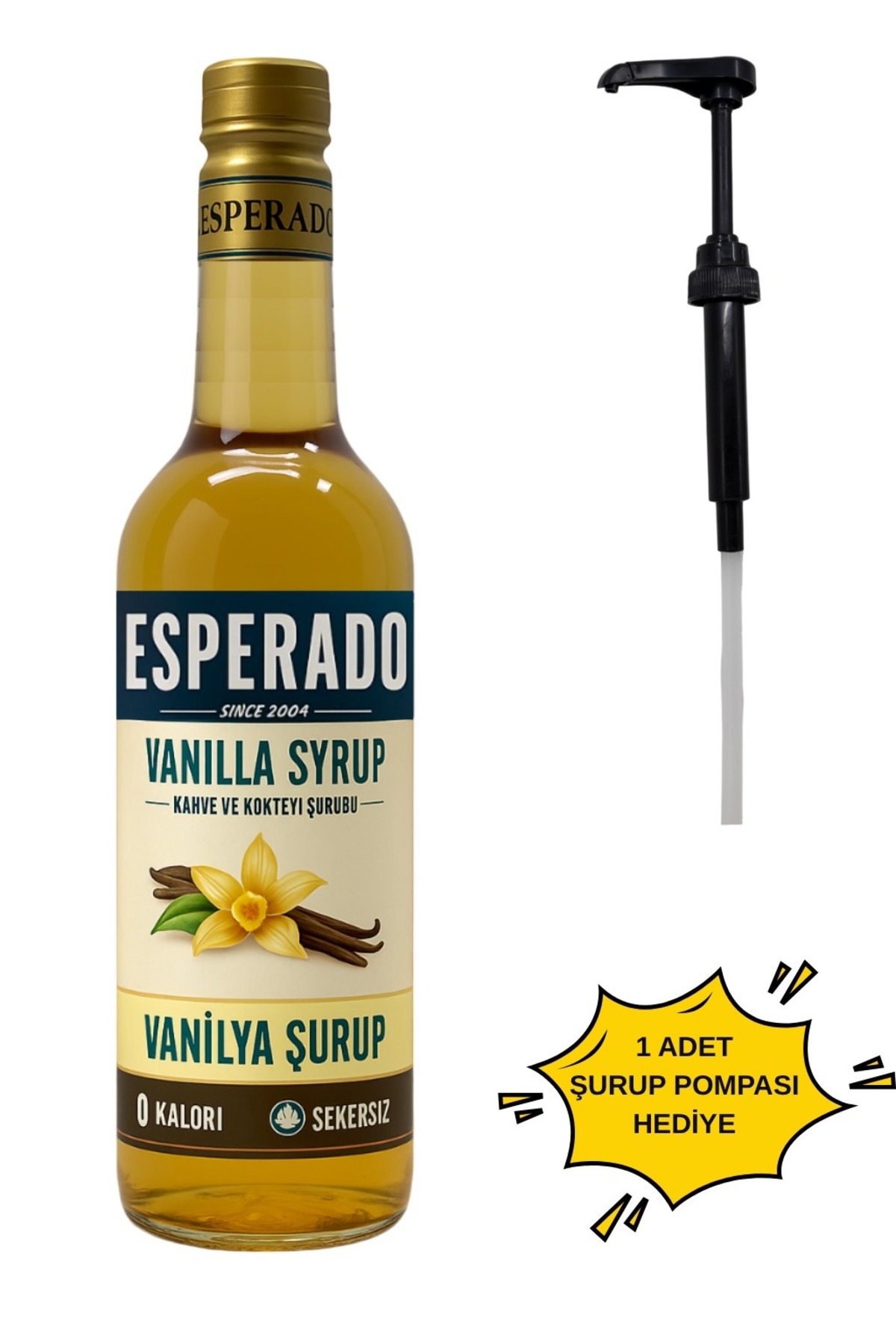 ESPERADO Şekersiz ( Sugar Free ) Vanilyalı Aromalı Kahve & Kokteyl Şurubu - 750 ml