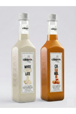 Cenova Kahve Şurubu Seti 2x1 Litre – Karamel Şurubu + Beyaz Çikolata Şurubu – Premium Latte Aroması