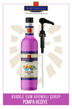 Simonelli Kahve Ve Kokteyl Şurubu Bubble Gum Aromalı 700 ml Pompa Hediyeli