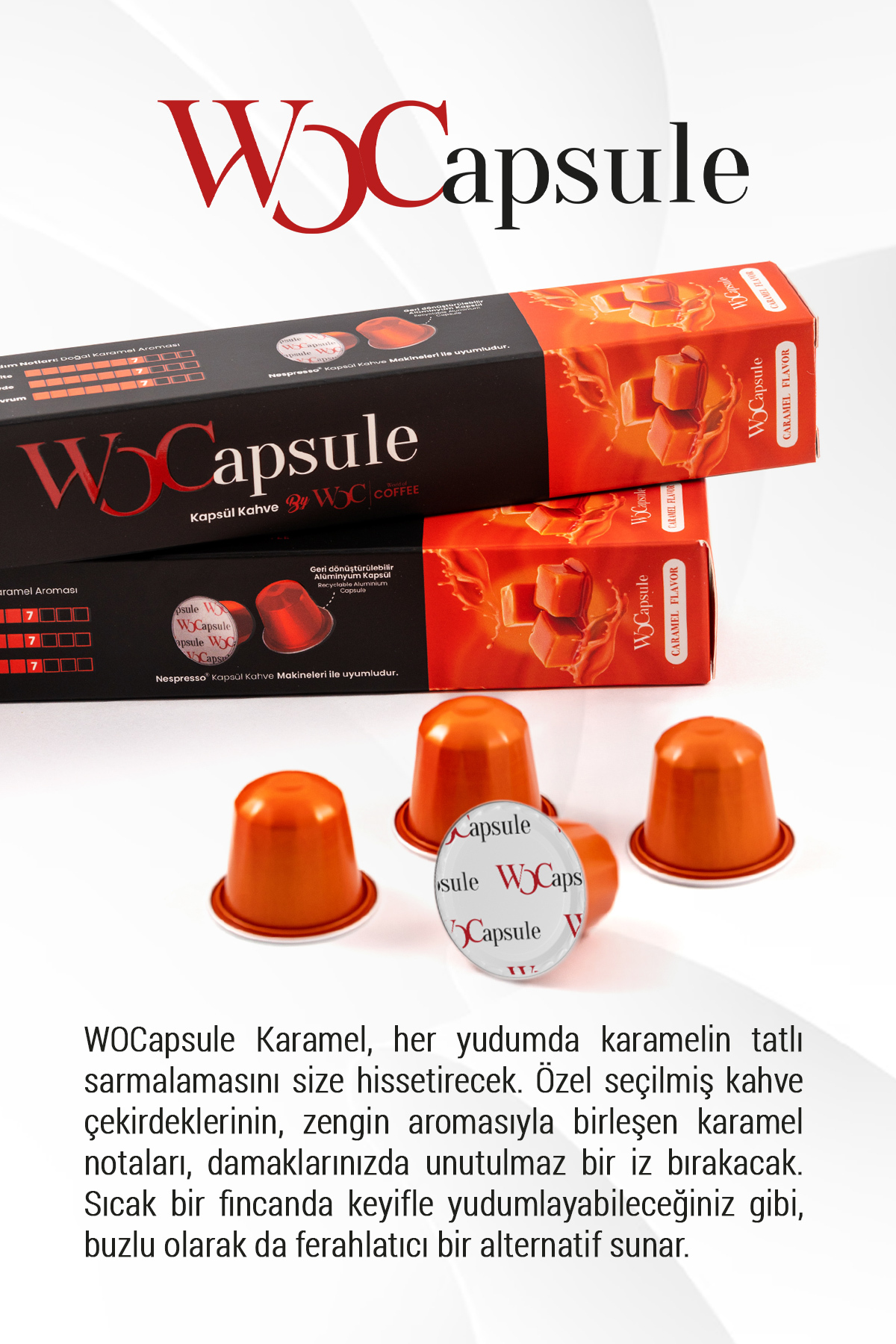 WOC COFFEE Wocapsule Caramel Nespresso Uyumlu Kapsül Kahve 10'lu Kutu - Görsel 3