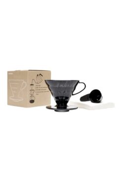 Genel Markalar V60 02 Siyah Şeffaf Plastik Dripper Ve 40'lı Filtre Kağıdı Seti