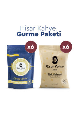 Hisar Kahve Gurme Paketi (100gx6 Saray Serisi Damla Sakızlı, 100gx6 Türk Kahvesi)