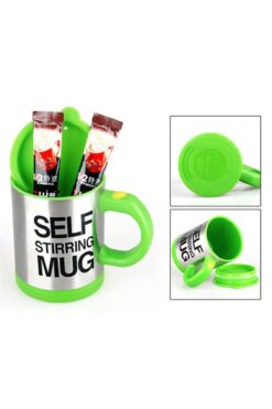 Çılgıntrend Kişiye Özel Kendini Karıştıran Mikser Kupa Termos Bardak Yeşil - Self Stirring Mug