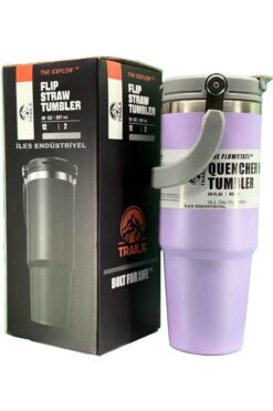 Trailx Vakumlu Termos, Paslanmaz Çelik 30 Oz/887 ml, Lila