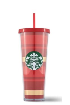 Starbucks Kırmızı Altın Şeritli Termos 710 Ml