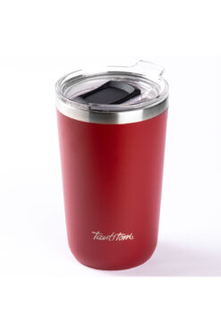 Tantitoni 024-01-KIRMIZI ÇİFT KATMANLI KAPAKLI TERMOS BARDAK 590ML