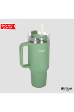 MiniQup SipStraw 900 ml Pipetli Çelik Termos – Sıcak/Soğuk Spor Termos