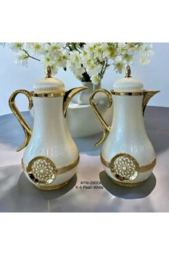 ZETT Gold Çiçek Desen Detaylı Şık 2Li Termos Seti 1L/1L