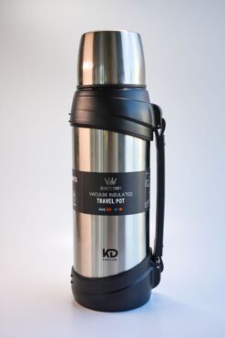 COFFEEHALL Bardaklı XL Termos, Çift Katmanlı, Paslanmaz çelik 2500ml - Gümüş