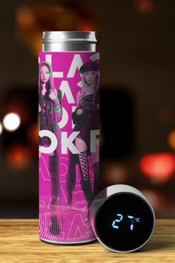 DREAM COLLECTION Kpop Blackpink Baskılı Sıcaklık Göstergeli Dijital Led Paslanmaz Çelik Termos 450 ml