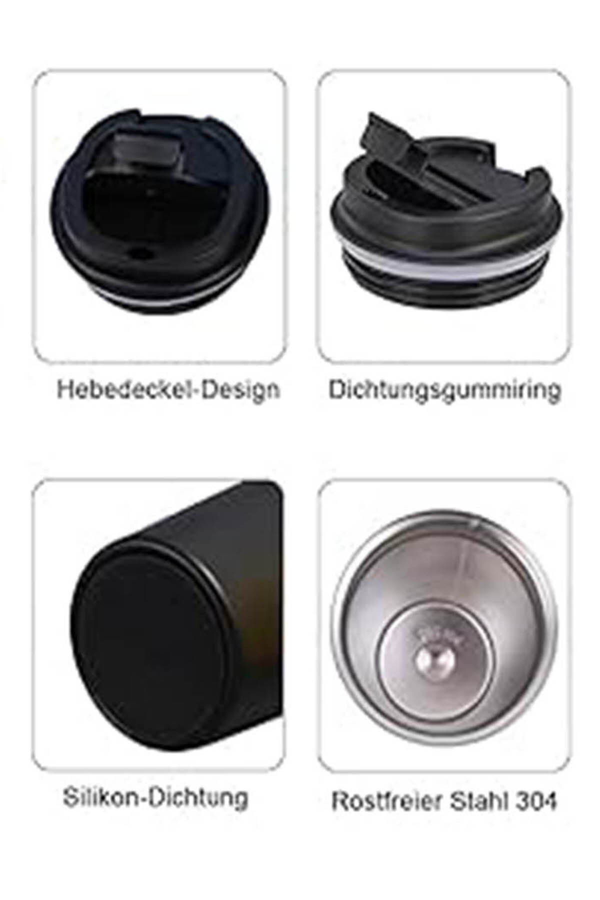 zozoya Mat Beyaz Çift Katmanlı Paslanmaz Çelik Termos Bardak 500 ml - Görsel 3