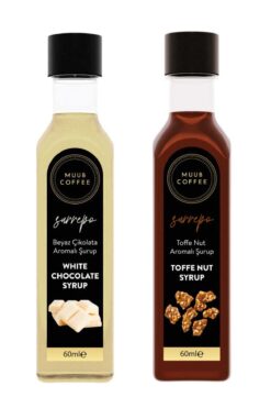 MUUB COFFEE 2 Lİ ÖZEL FORMÜLİZE ŞURUP SERİSİ Beyaz çikolata ve Toffe Nut Şurup (2X60 ml)