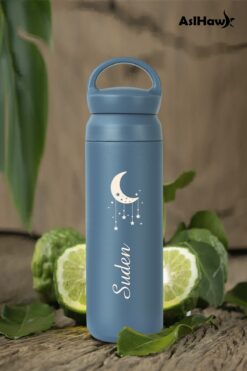 ASELESME Kişiye Özel Isimli Termos Kulplu Filtreli 500 ml Çift Katman 304 Paslanmaz Çelik Matara