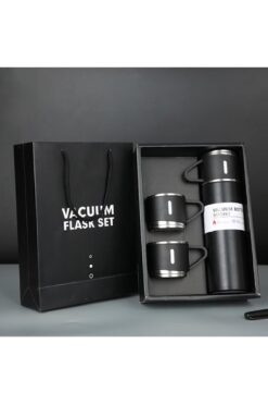 GiralStore 3 Bardaklı Termus, Paslanmaz Çelik Termos, Vakumlu Çanta Hediyeli Termos İçecek 500 ml Paslanmaz Çel