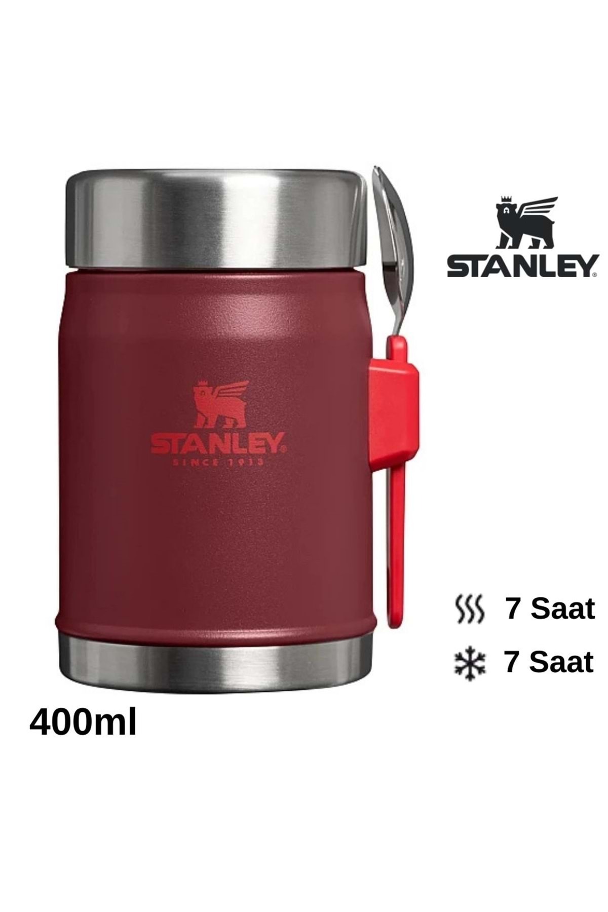 Stanley The Legendary Food Jar + Spork .4L / 14oz Cranberry Yemek Termosu