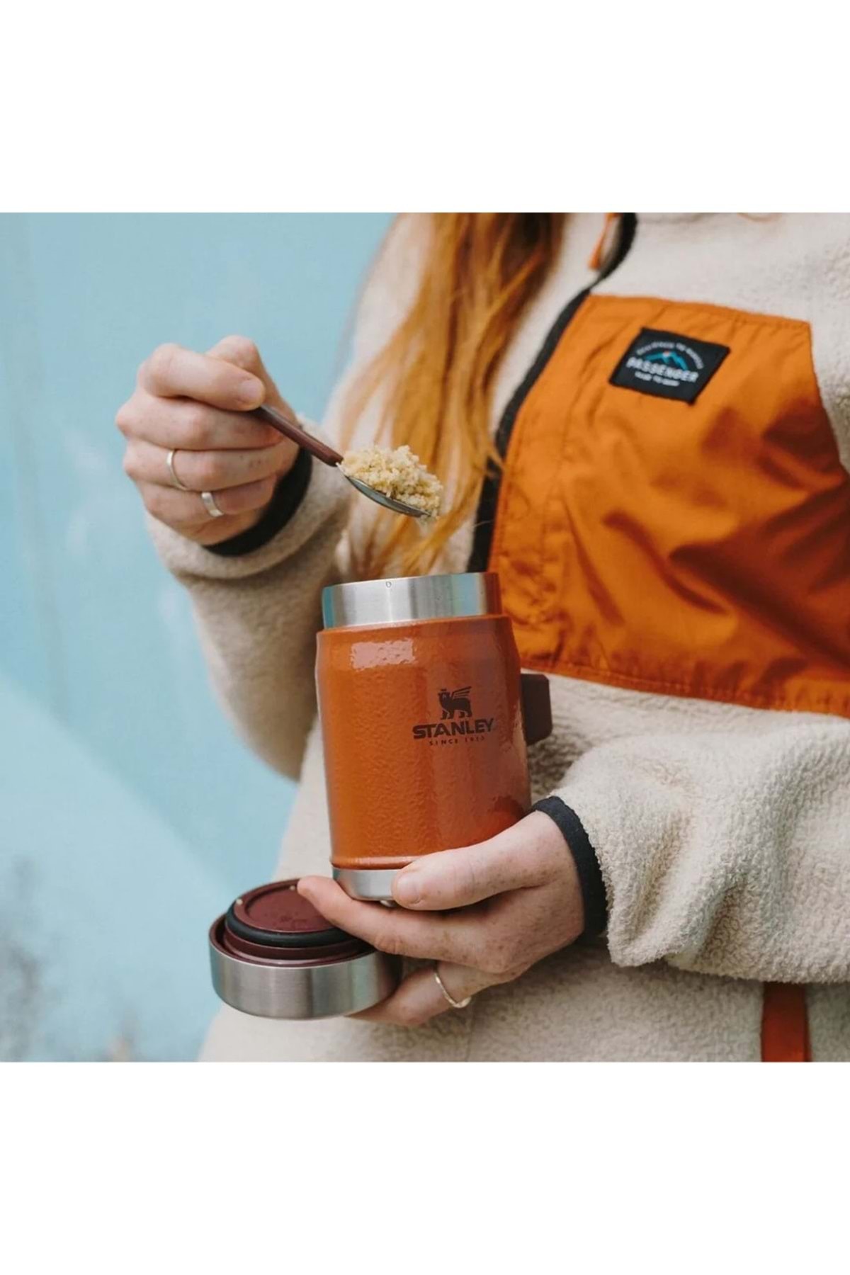 Stanley The Legendary Food Jar + Spork .4L / 14oz Cranberry Yemek Termosu - Görsel 2