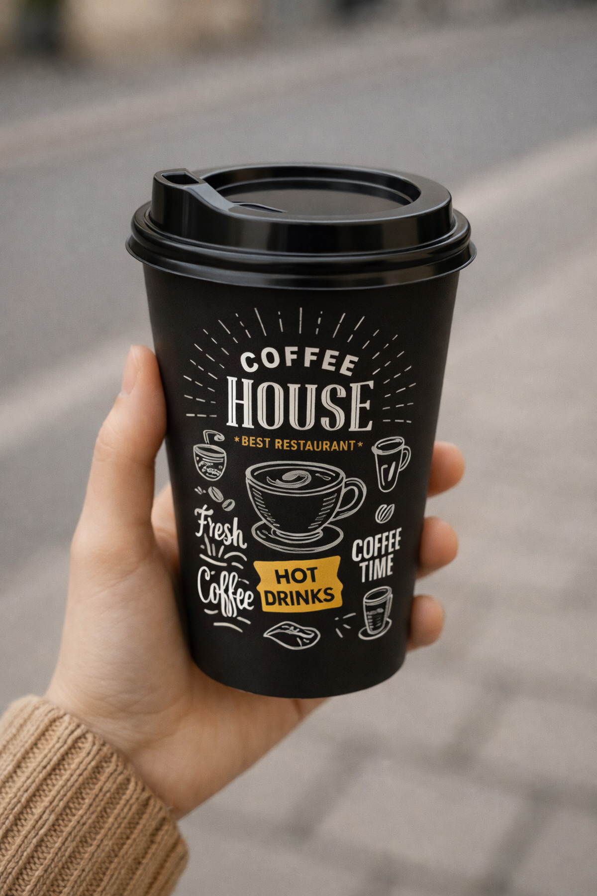 Funny Life 6'lı Kahve Bardağı Seti Coffe 400 ml Yeniden Kullanılabilir Mug Termos - Görsel 2