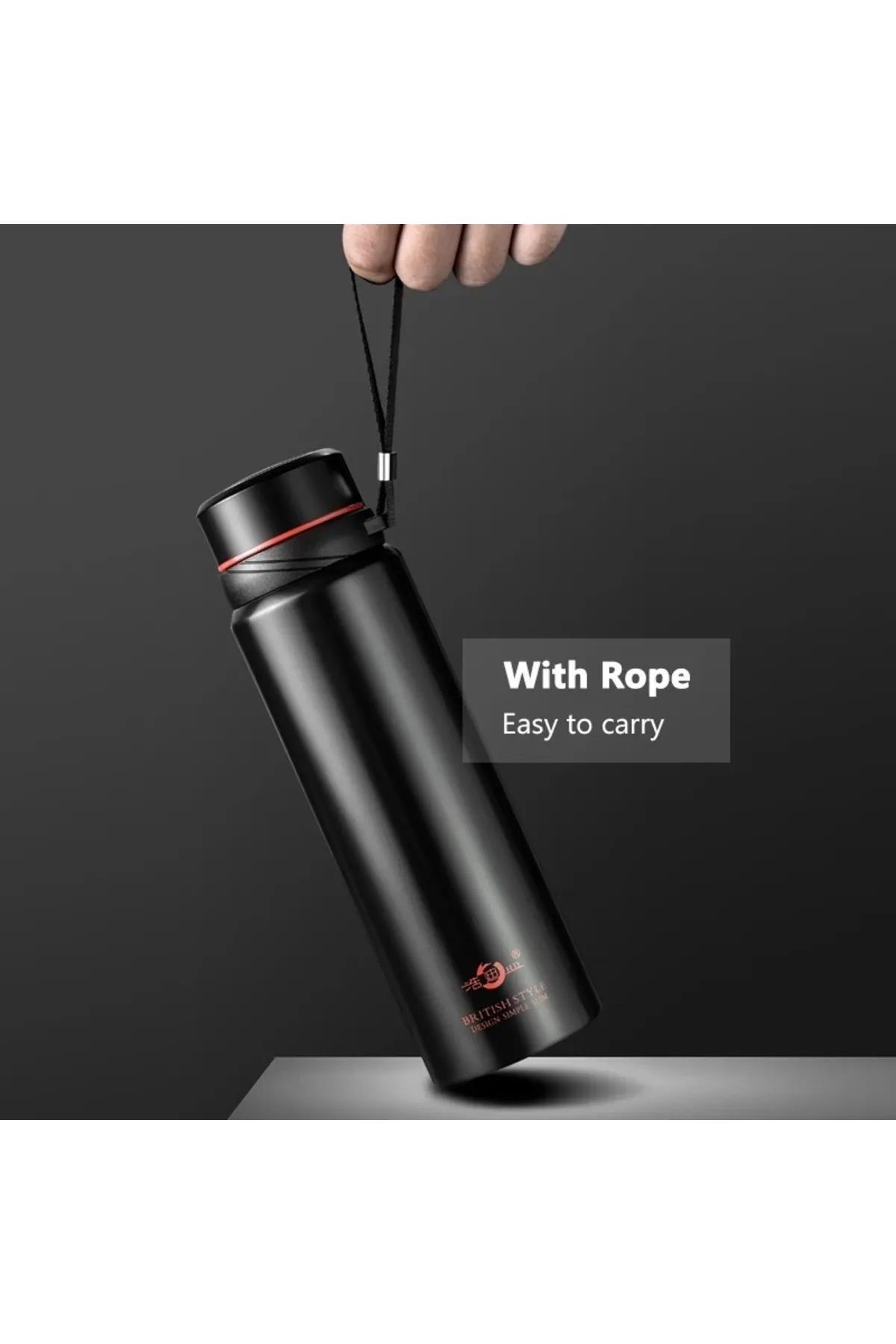 Enfa British Style Siyah Dereceli Paslanmaz Çelik Isı Göstergeli Termos 1000ml Enf-232 - Görsel 2