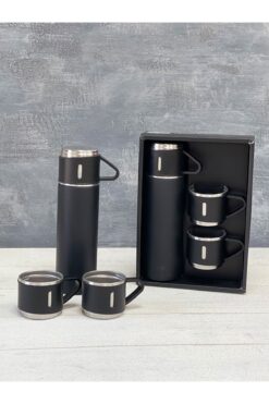 KOZALILAR Chef Star Paslanmaz Çelik 3 Bardaklı Vakumlu Termos Set