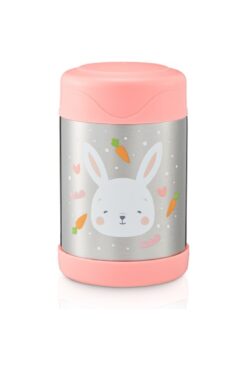june Baby Bee Tavşan Baskılı Pembe Yemek Termosu 450 ML