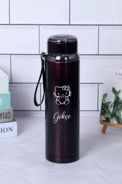 İŞTE BU 1 Litre Paslanmaz Çelik Hello Kitty Baskılı Termos | 12 Saat Sıcak Soğuk Tutma | Dayanıklı Yapı