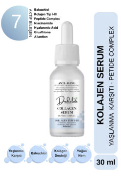 DUDELNA Yaşlanma Karşıtı Kolajen Yüz & Cilt Serumu – Peptit Kompleks | Yoğun Nem | Bakuchiol - Glutathione