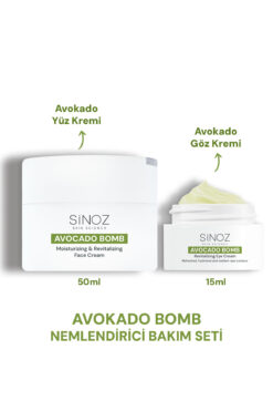 SİNOZ Avokado Bomb Yoğun Nemlendirici Yüz Kremi & Göz Kremi 2'li Bakım Seti
