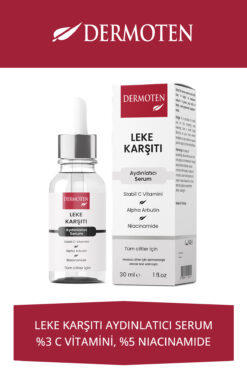 Dermoten Leke Karşıtı Cilt Aydınlatıcı, Arbutin, Niacinamide serum Ve C Vitamini serum 30 ml
