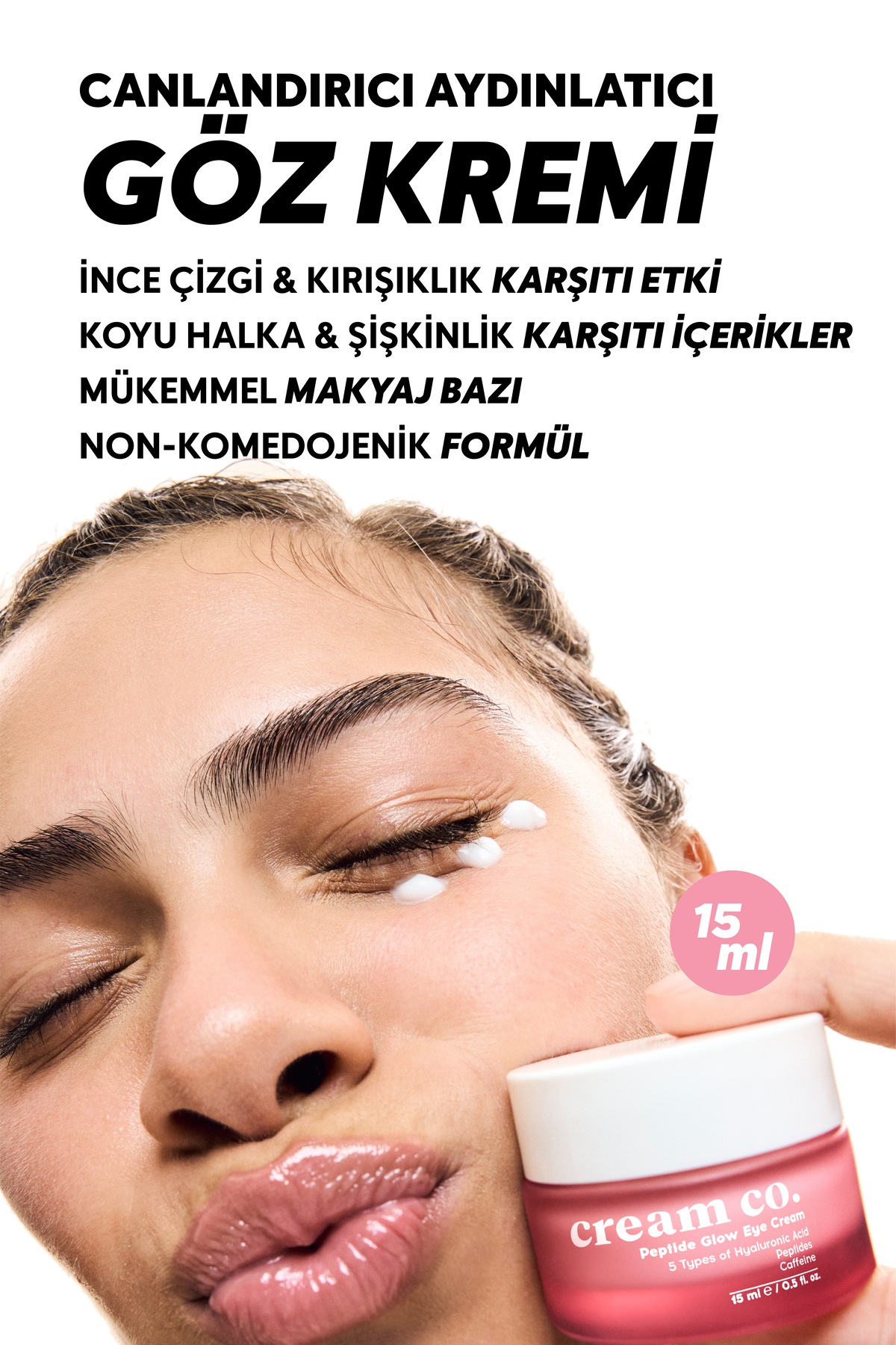 Cream Co. Aydınlatıcı Kırışıklık Karşıtı Cilt Tonu Eşitleyici Su Bazlı Nemlendirici Göz Kremi İkili - Görsel 2
