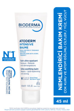 Bioderma Atoderm Intensive Balm Atopi Eğilimli Ciltler için Seyahat Boy Nemlendirici ve Onarıcı Krem 45 ml