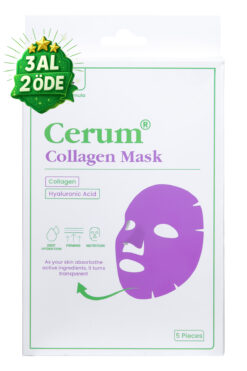 Cerum Yüzde Eriyen Kolajen Maskesi | Kolajen - Hyaluronik Asit - Probiyotik | Canlandırıcı | 5 ADET