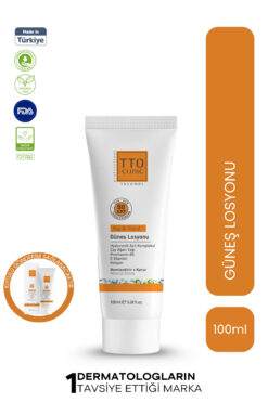 TTO Clinic Güneş Losyonu 100 ml (AKNELİ- ROZALI CİLTLER İÇİN) (ÇAY AĞACI YAĞI / TEA TREE OIL)