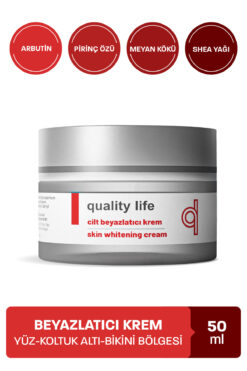 Quality Life Beyazlatıcı Krem Cilt Yüz Koltuk Altı Bikini Bölgesi Dirsek Beyazlatma Genital Özel Bölge Kararması