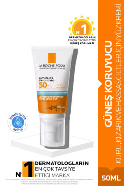 La Roche Posay Anthelios UVmune Kuru ve Hassas Ciltler için SPF50+ Yüksek Korumalı Yüz Güneş Kremi 50 ml