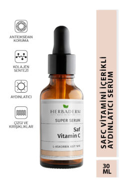 Herbaderm C Vitamin Aydınlatıcı Ve Ton Eşitleyici Yüz Serumu 30 ml %10 Ascorbic Acid