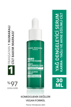 Yves Rocher Arındırıcı Yağ Dengeleyici Serum-Süksinik Asit&Çinko-Sebo Active Clear Botanik Kompleks-30 ml