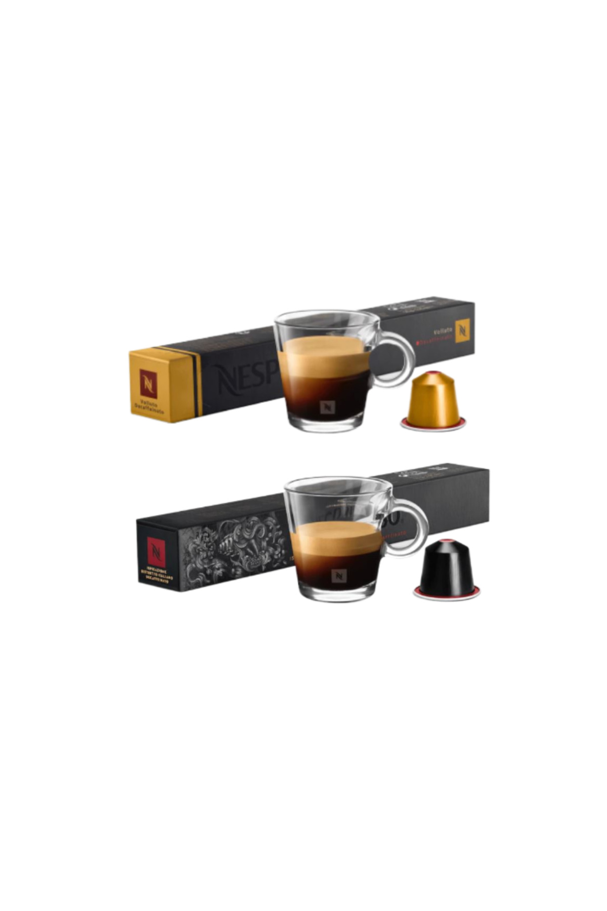 Nespresso Kafeinsiz Kapsül Kahve - Volluto Decaffeinato & Ristretto Decaffeinato 2'li Set