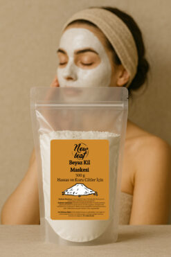 Newleaf Hassas Ve Kuru Ciltler Için Yumuşak Etkili Arındırıcı Beyaz Kil(KAOLİN) 500 G Yüz Maskesi