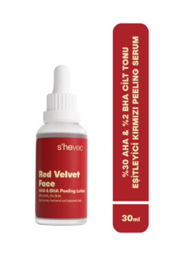 SHE VEC %30 AHA & %2 BHA Leke ve Cilt Tonu Eşitsizliğini Gideren Vegan 30 ml Peeling Serum Red Velvet Face