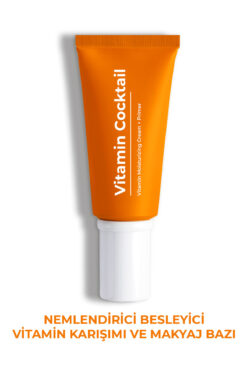 SİNOZ Vitamin Kokteyl-Nemlendirici Besleyici Onarıcı Yüz Kremi (Vitamin C+ B3 +B5 +E) ve Makyaj Bazı 50Ml