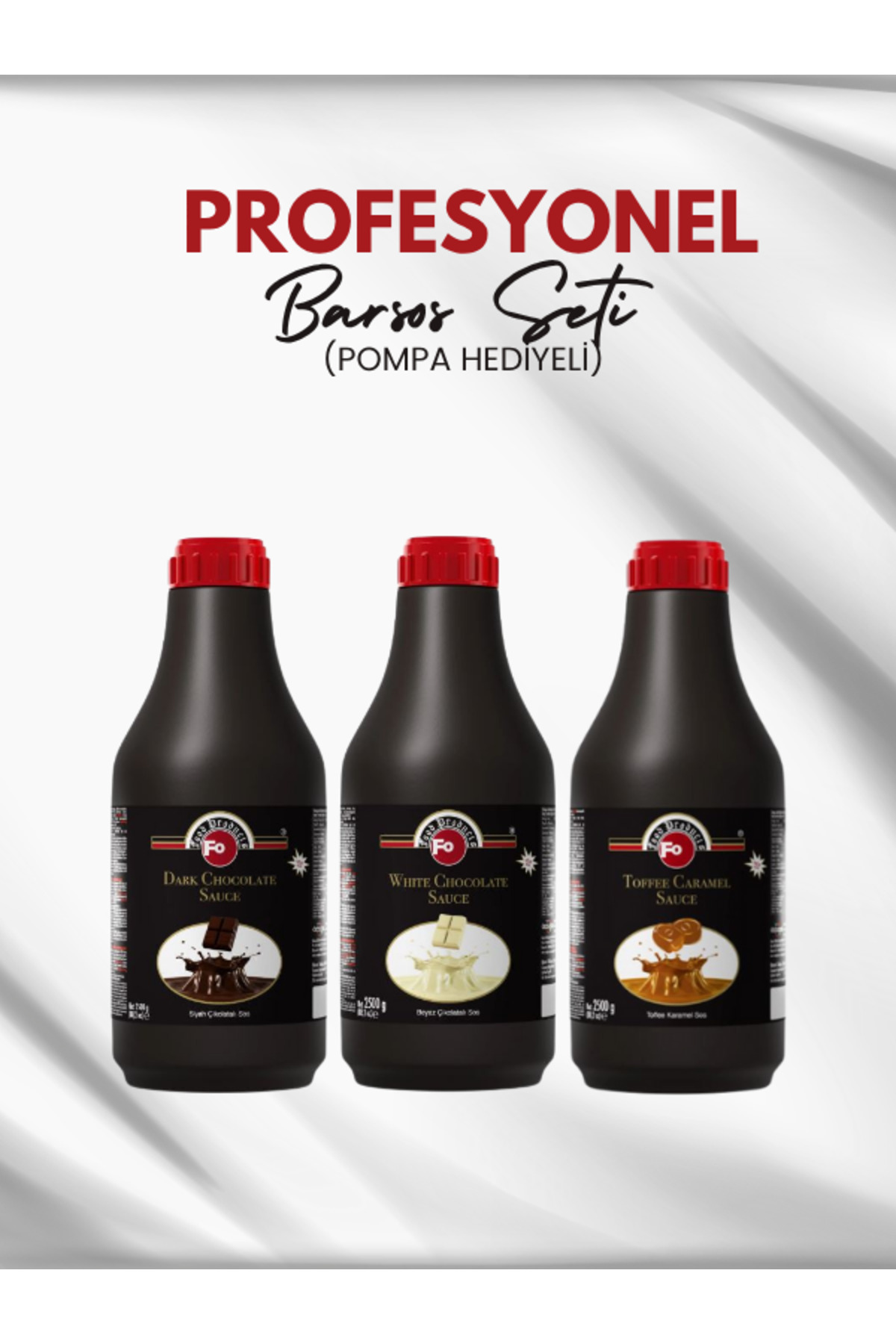 FO 3'lü Profesyonel Barsos Avantaj Paketi (beyaz Çikolata-siyah Çikolata -toffe Karamel (3x2,5kg)