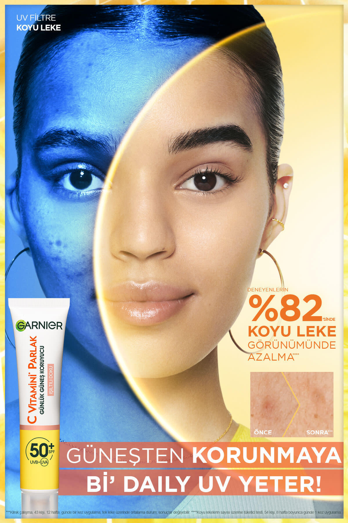 Garnier C Vitamini Parlak Günlük UV Korumalı Güneş Yüz Kremi Işıltılı Doku SPF50+ & Nemlendirici Krem Hediye - Görsel 2