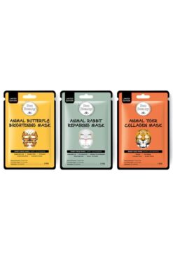 Bee Beauty Animal Mask 3'lü Kağıt Maske Yüz Maskesi Set 3x25 gr