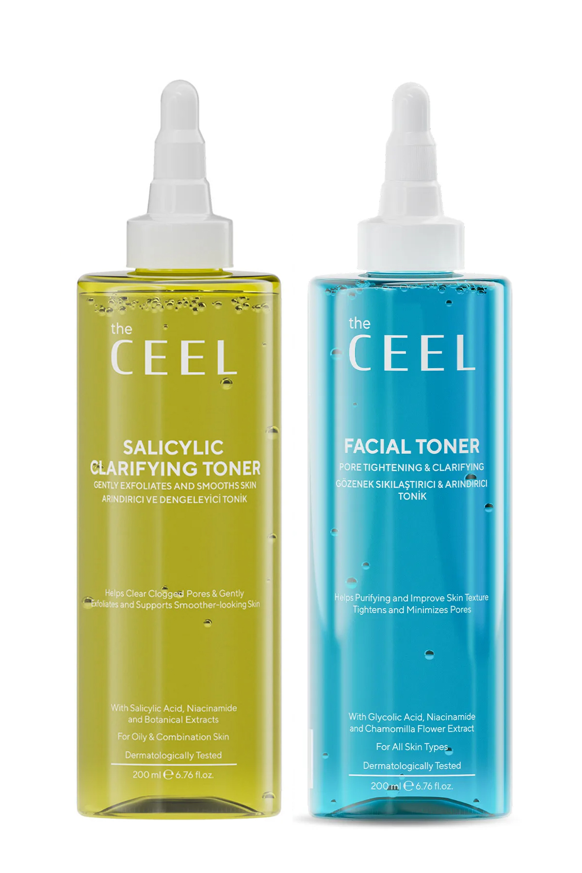The Ceel Salisilik + Glikolik Asit Tonik Seti – Akne ve Gözenek Karşıtı Bakım