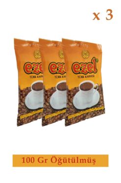 Ezel Kahve Türk Kahvesi Orta Kavrulmuş - Taze Öğütülmüş – 3 x 100 g Set