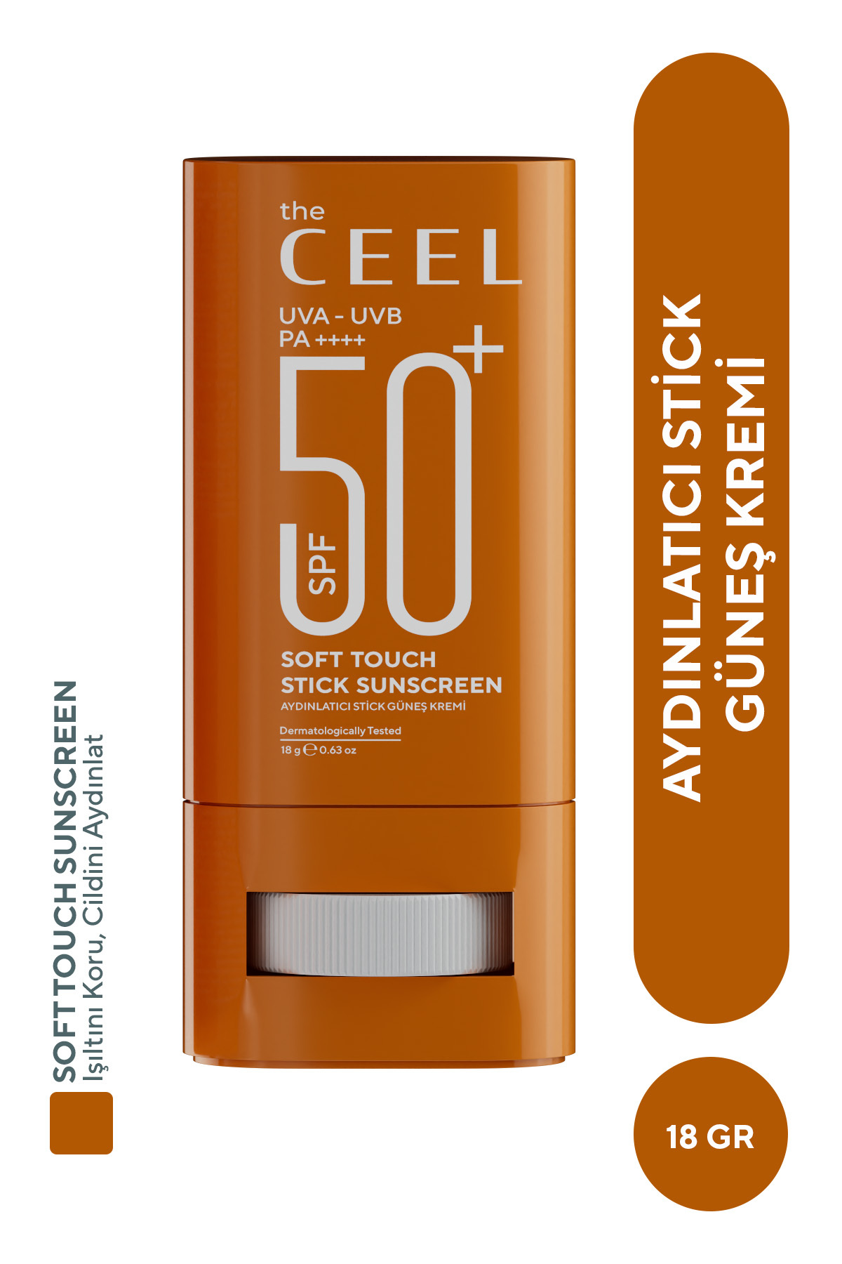The Ceel Aydınlatıcı Etkili Yüksek Korumalı Stick Güneş Kremi SPF 50+ Shea & Kafein Özlü 18 gr
