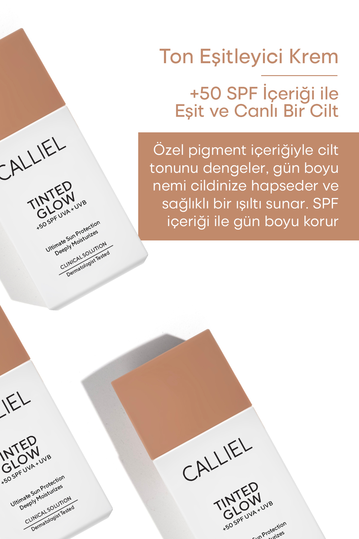 CALLİEL Günlük Renkli Likit Güneş Kremi Hafif Yapı Ton Eşitleyen +SPF 50 – 02 - 50 ml - Görsel 2