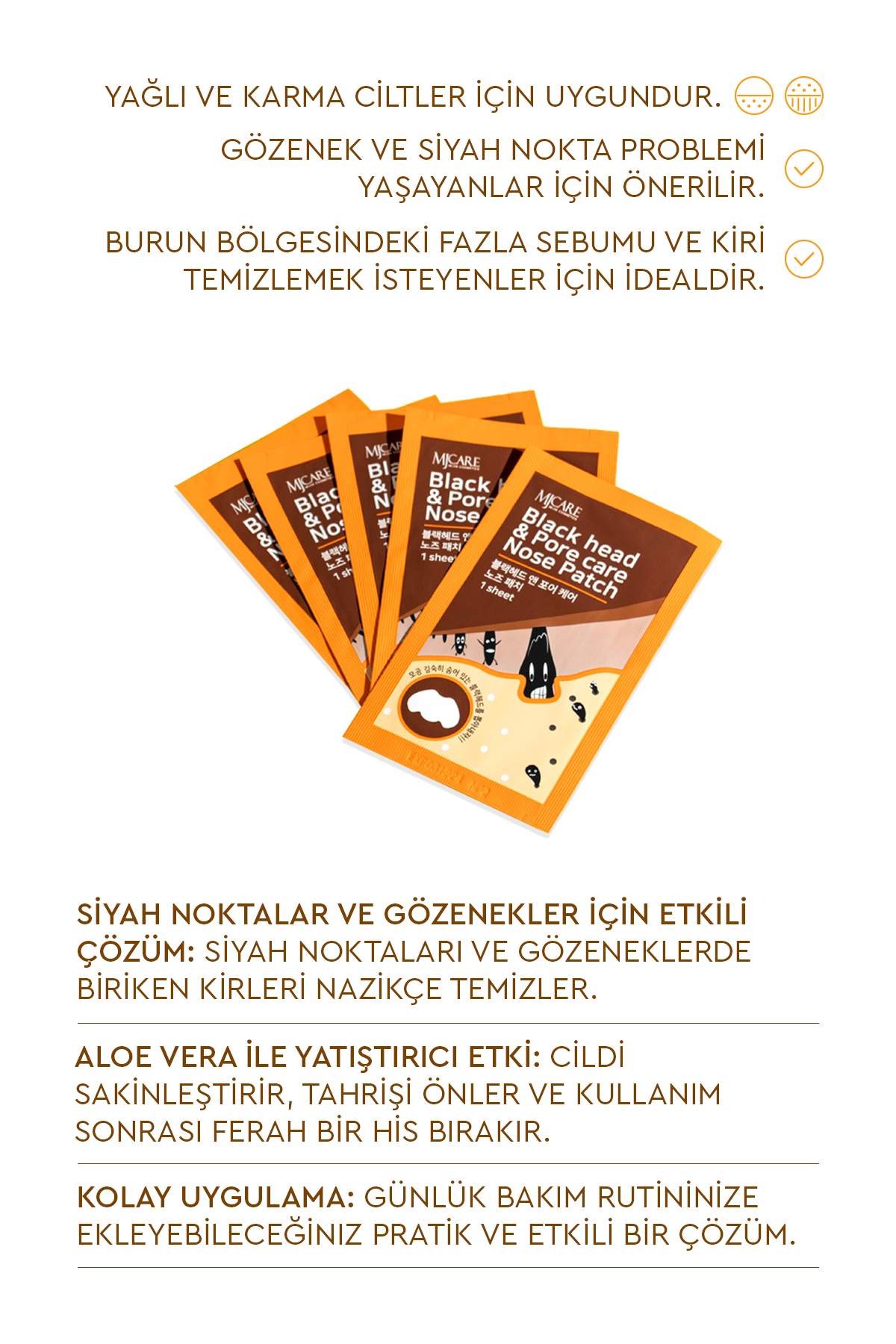 Mjcare Nose Patch - Siyah Nokta ve Gözenek İçin Temizleyici Burun Bandı 20'li - Görsel 3